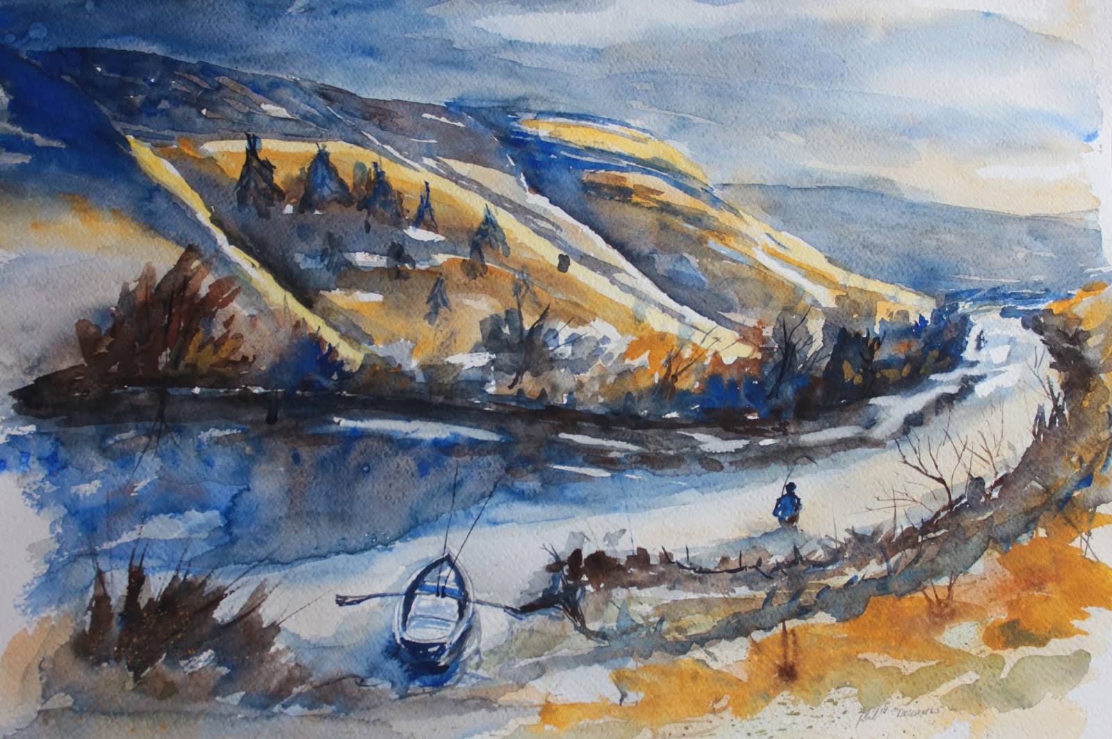 "Fishing the deschutes" di Philip, illustratedtrout.blogspot.it