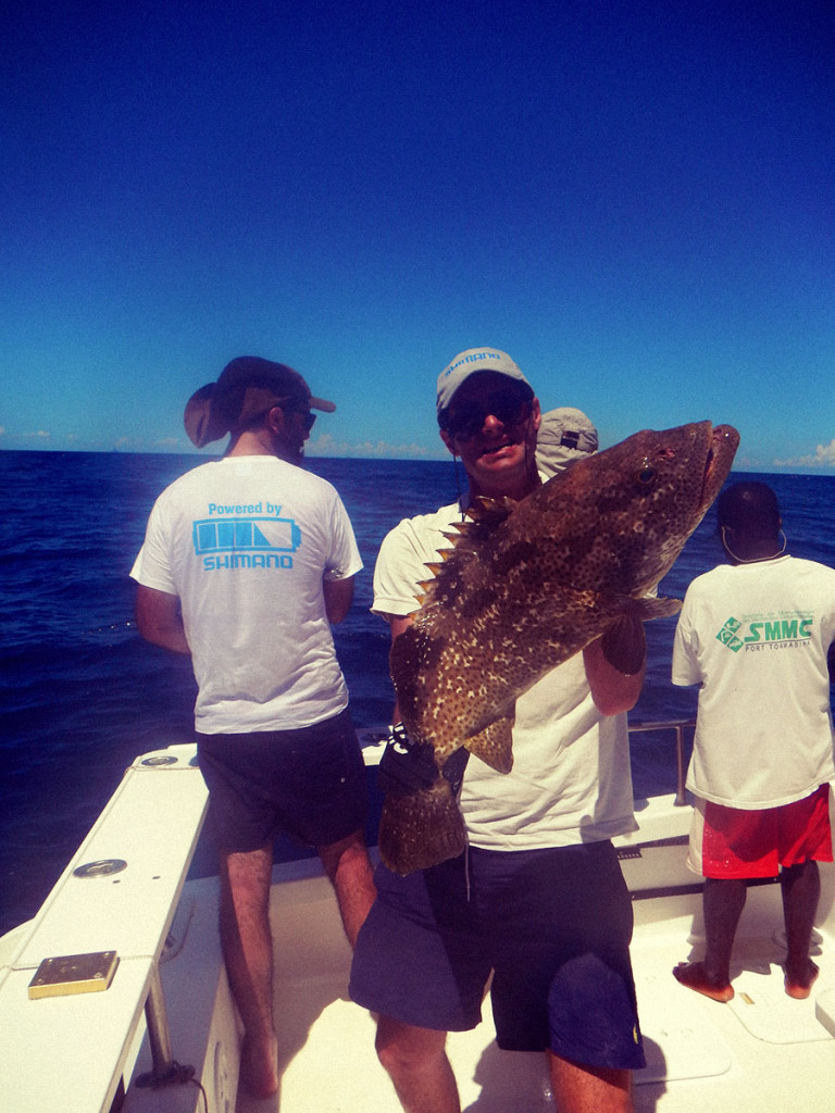 Tommaso con una bella Cernia