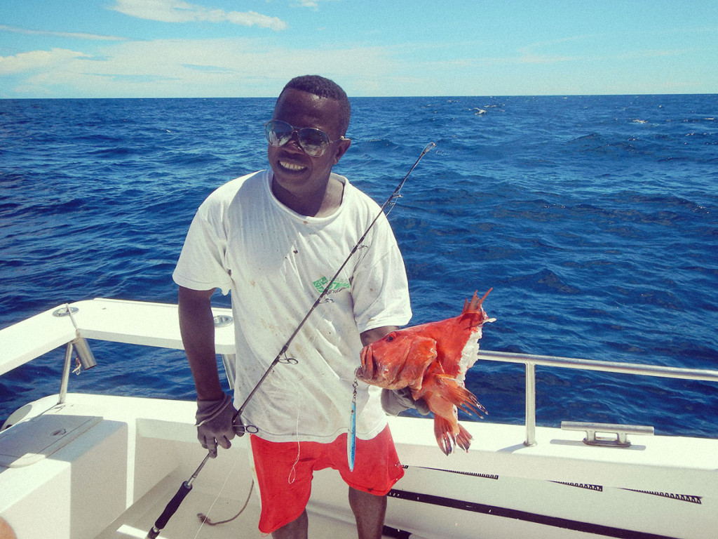 Thierry e pesce mozzato da squalo in Madagascar